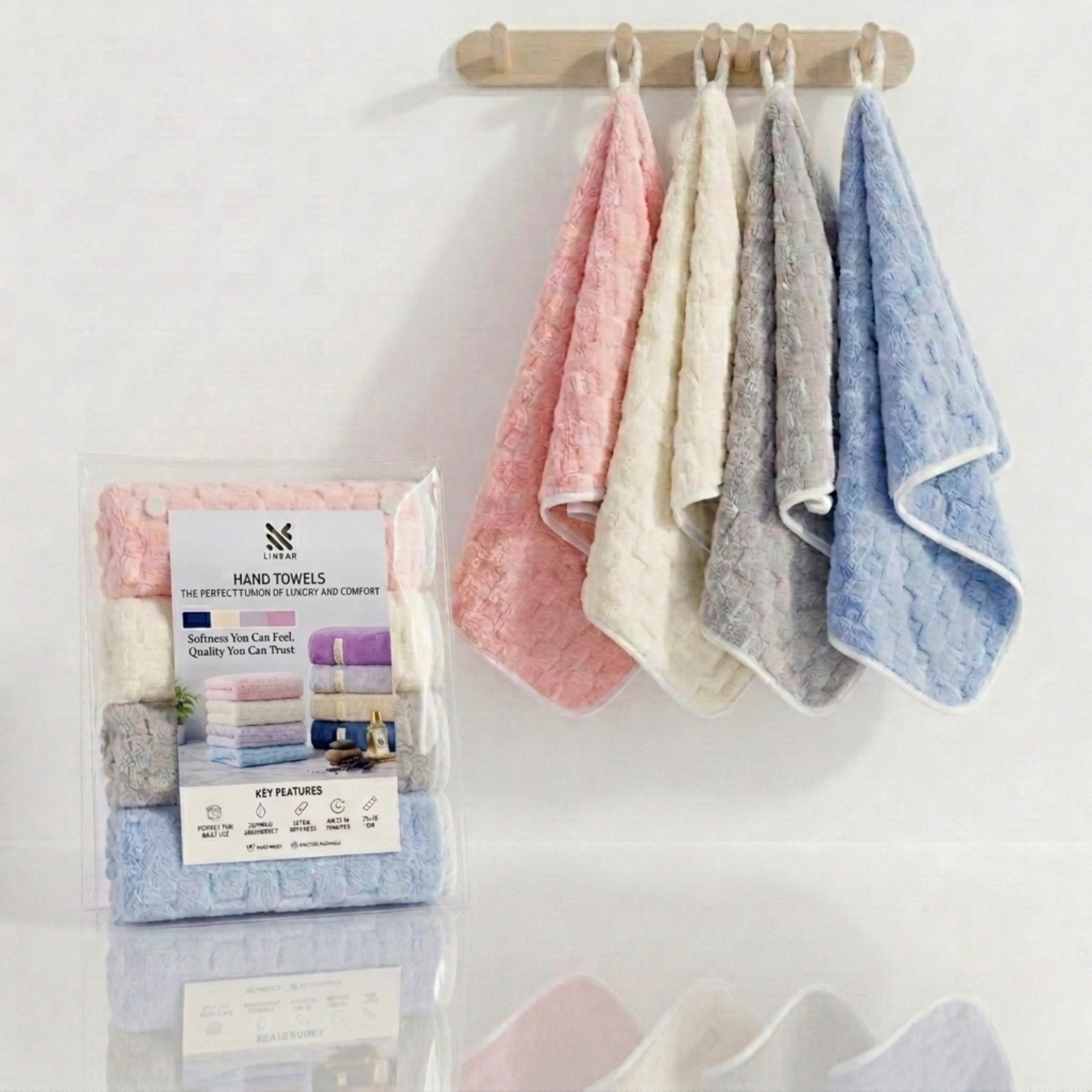 LINEAR Microfiber Hand Towels/Face Towel/Small Size Towel/Towel for Men, Women & Babies/Ultra Soft, Absorbent & Quick Dry Towels for Gym, Travel 300 GSM (Multicolor)-image-11
