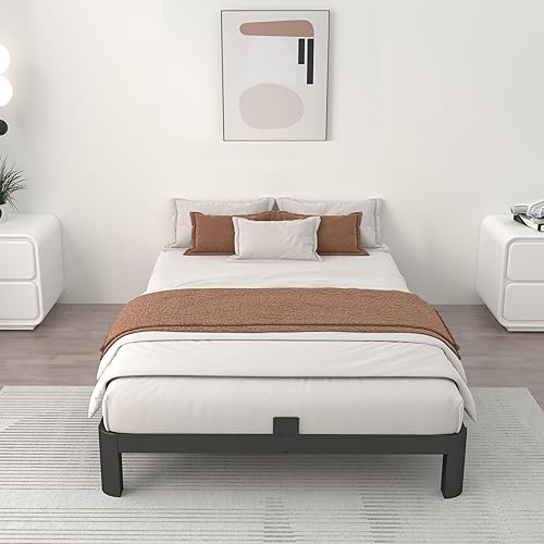 Miniatura 5 de ITIMIDI Marco de cama individual de 4 pulgadas, fácil montaje, marcos de cama de plataforma con juntas de metal, patas de esquina redonda, no