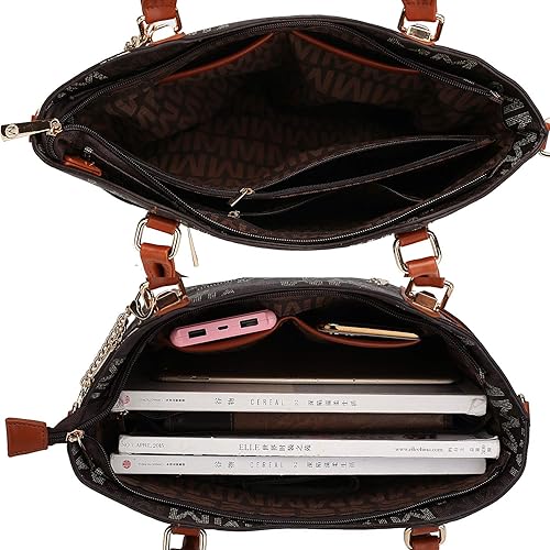 Miniatura 6 de MKF - Bolsa de mano para mujer Bolsa de cuero sintético con asa superior bolso para mujeres Jeneece Beige, Jeneece Black, Jeneece Brown, Jeneece