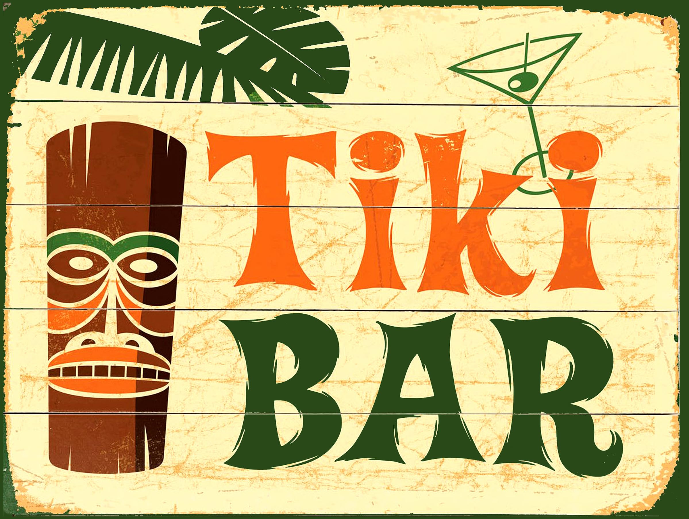 Shawprint Limited Mixed Tiki Bar Pub Bar Man Cave Metal Tin Plaque Advertising Wall Sign Retro Art Pub Bar Club Man Cave (8" X 6")