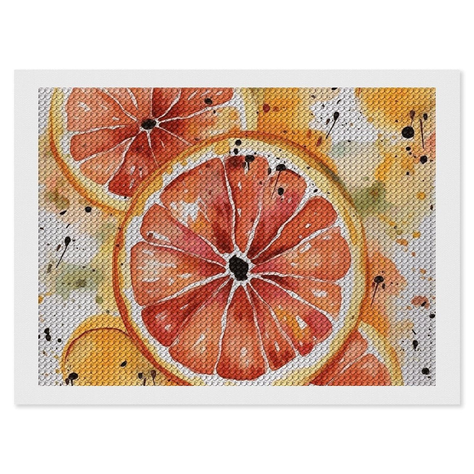 Diamond Painting Kits for Adults - DIY Diamond Art Kits for Beginners - Full 5D Paint Drill Diamond Dots Paintings- Watercolor Orange Slice Diamonds Pictures Gem Art And Craft Wall Decor 12"x16"