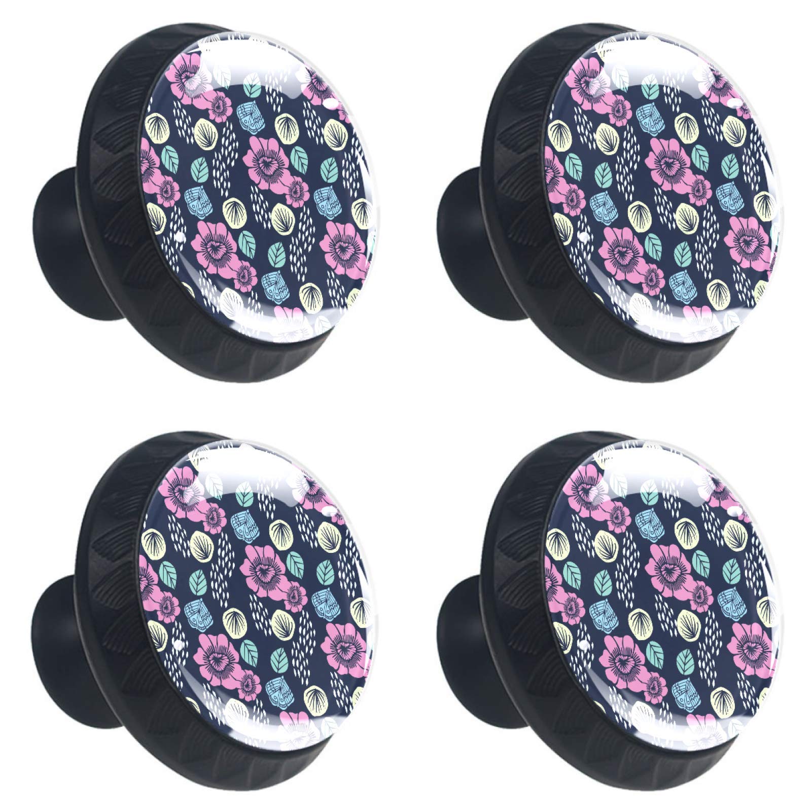 Boutons de tiroir en cristal et poignées florales de haute qualité 30 mm