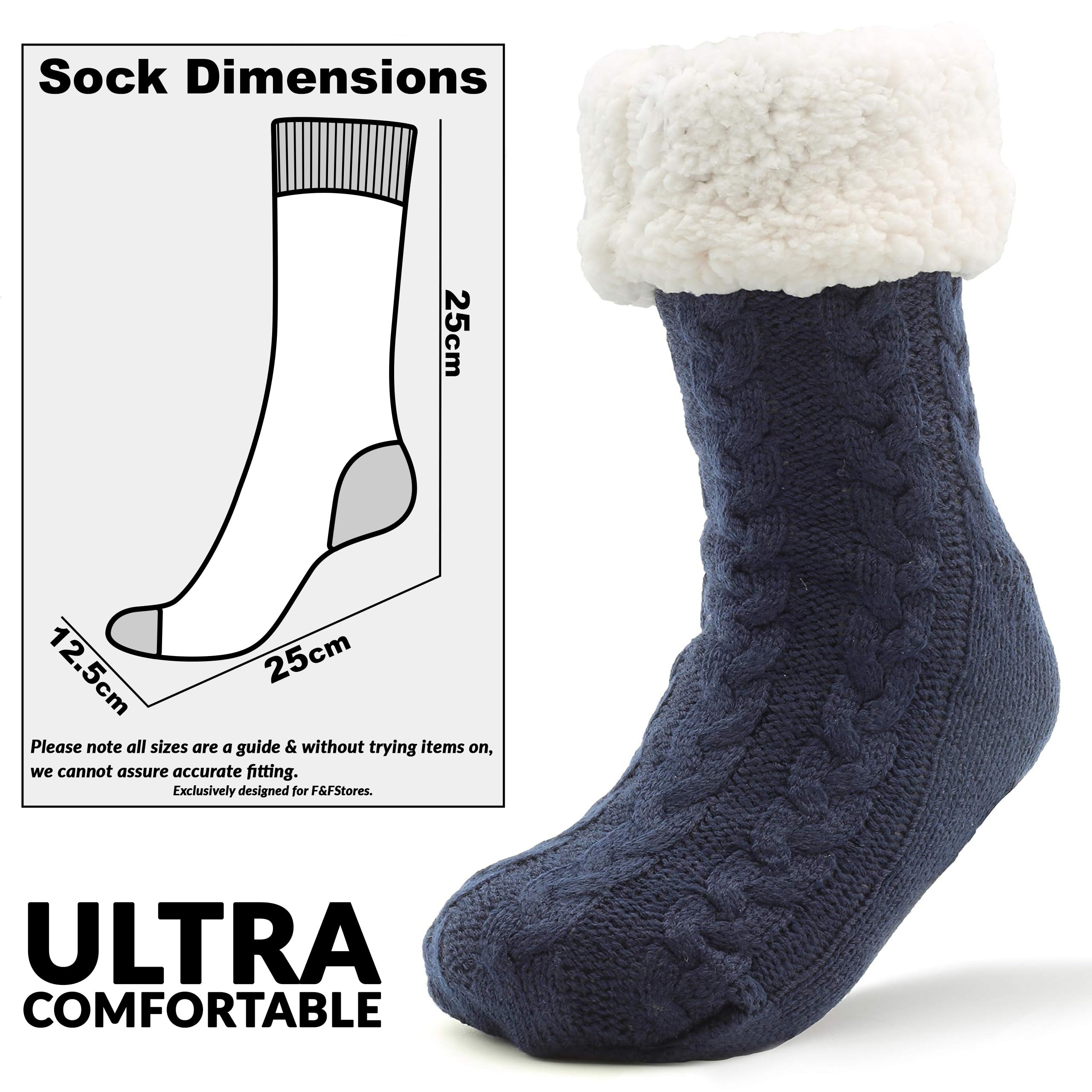 CityComfort Calcetines Hombre Antideslizantes con Forro Polar