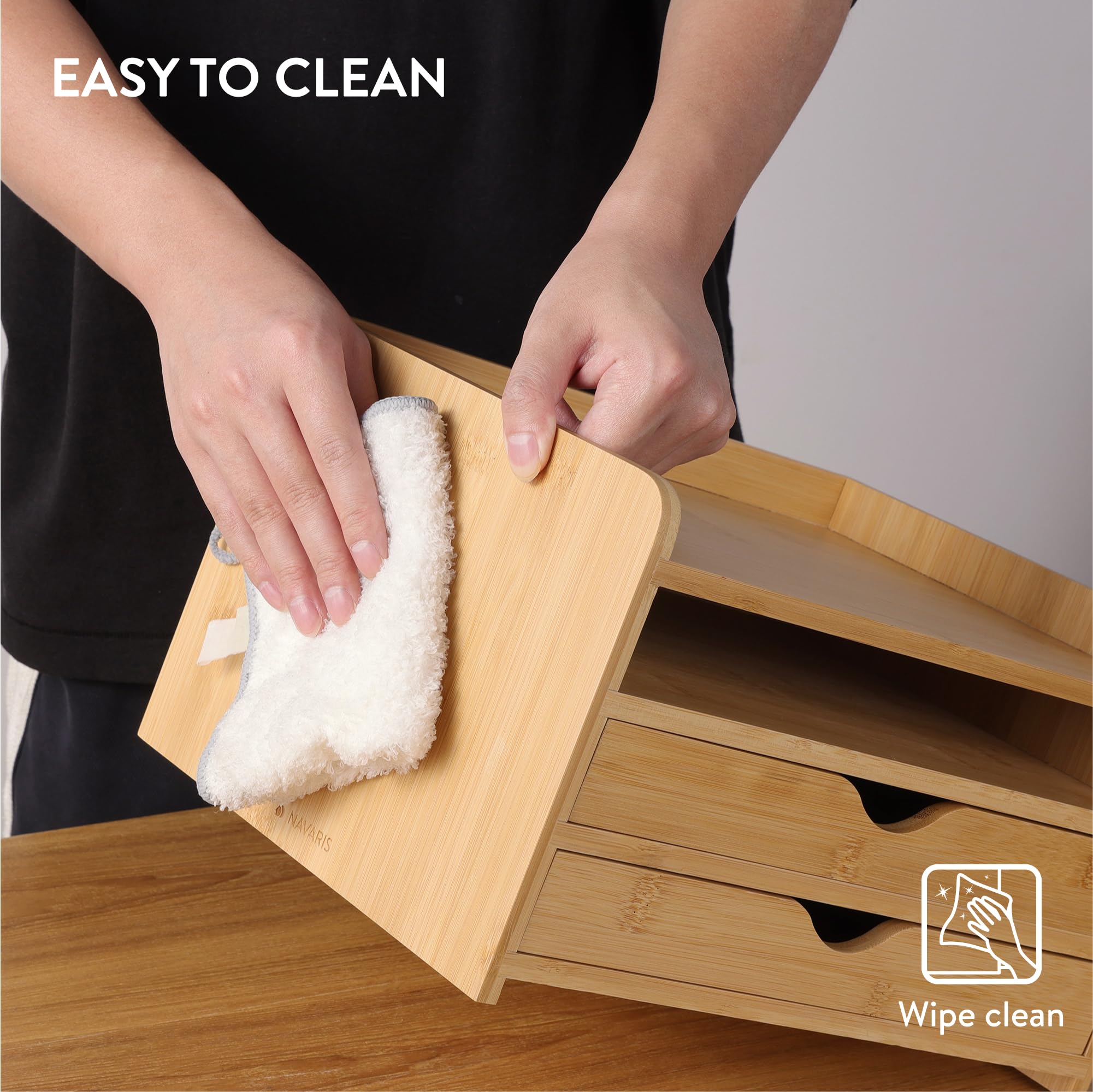 Amazon.co.jp: Navaris 竹製デスクオーガナイザー - 組み立て済み