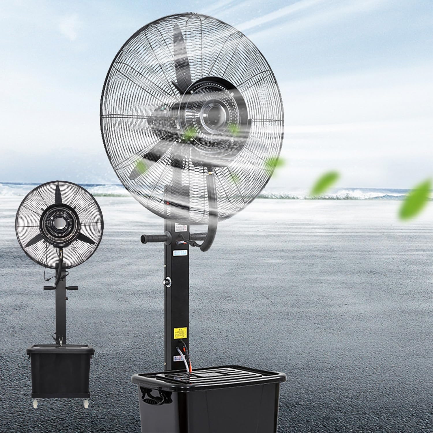 JKJZSALJ Pedestal Fansindustrial Misting Fan 26In 30In Commercial Spray Fan With 11 Gallon Tank,Outdoor Portable Pedestal Misting Fan For Residential,Camping,Greenhouse,Factory Wo