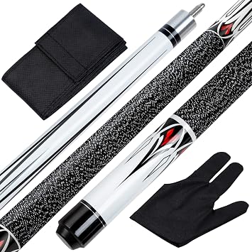 Pool Cue Stick - 58 inch Maple Billiard Pool Stick, 19/20/21 oz 1/2 Maple Pool Cue Stick Kit, 2-Piece Billiard Pool Cue Stick