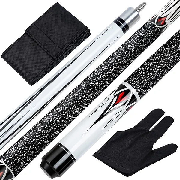 Teekerwan Pool Cue Stick - 58 inch Maple Billiard Pool Stick, 19/20/21 oz 1/2 Maple Pool Cue Stick Kit, 2-Piece Billiard Pool Cue Stick