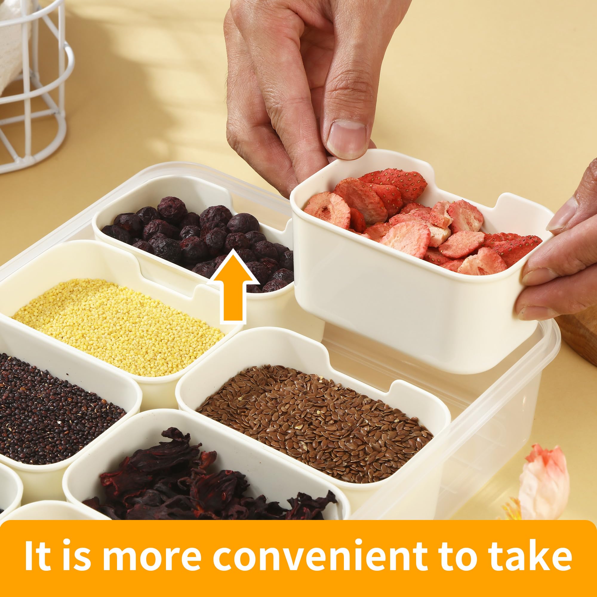 Dingerjar Lot De 2 Plateaux De Service Divisés Avec Couvercle