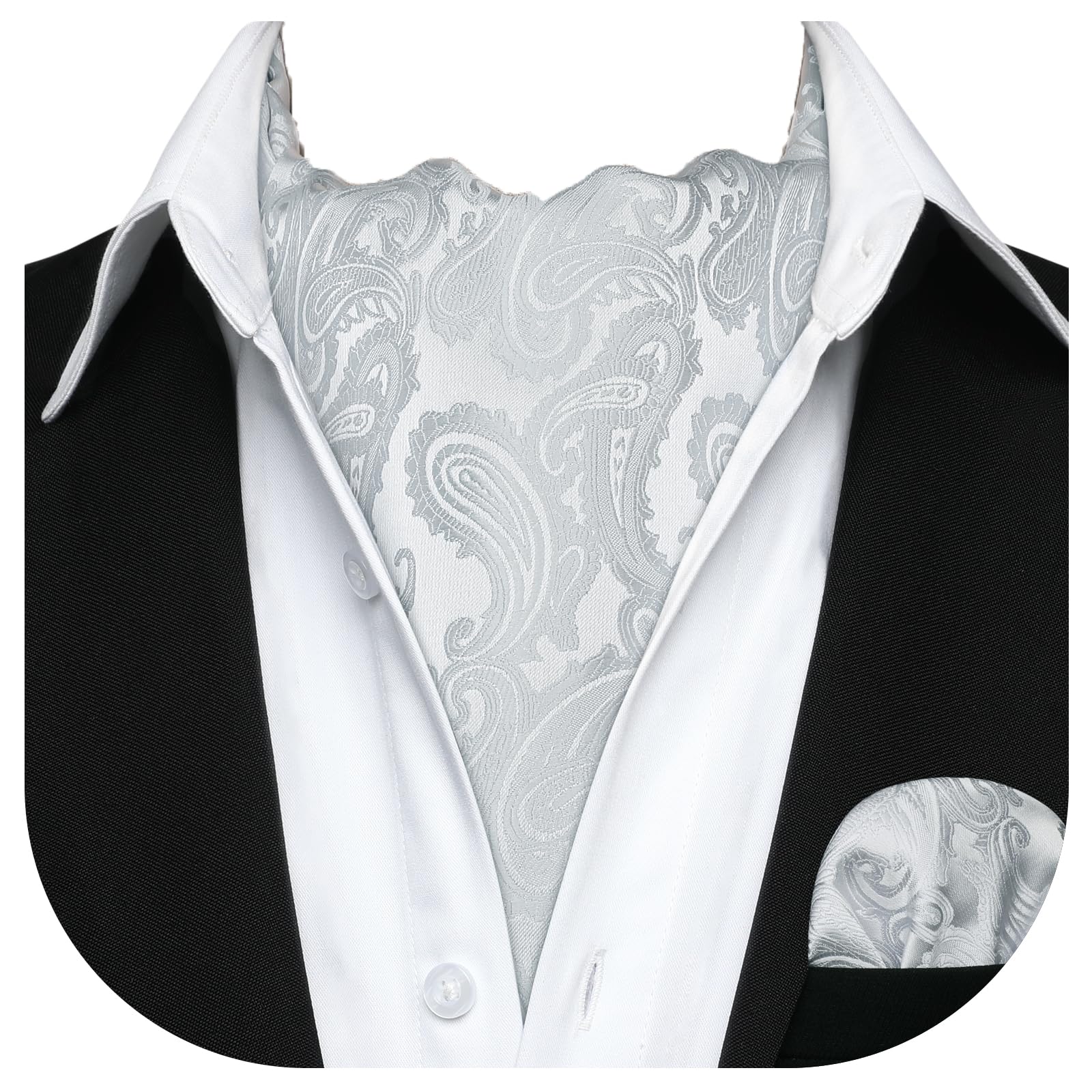 HISDERN Panuelo de lunares con lunares, panuelo de jacquard panuelo tejido y panuelo de bolsillo