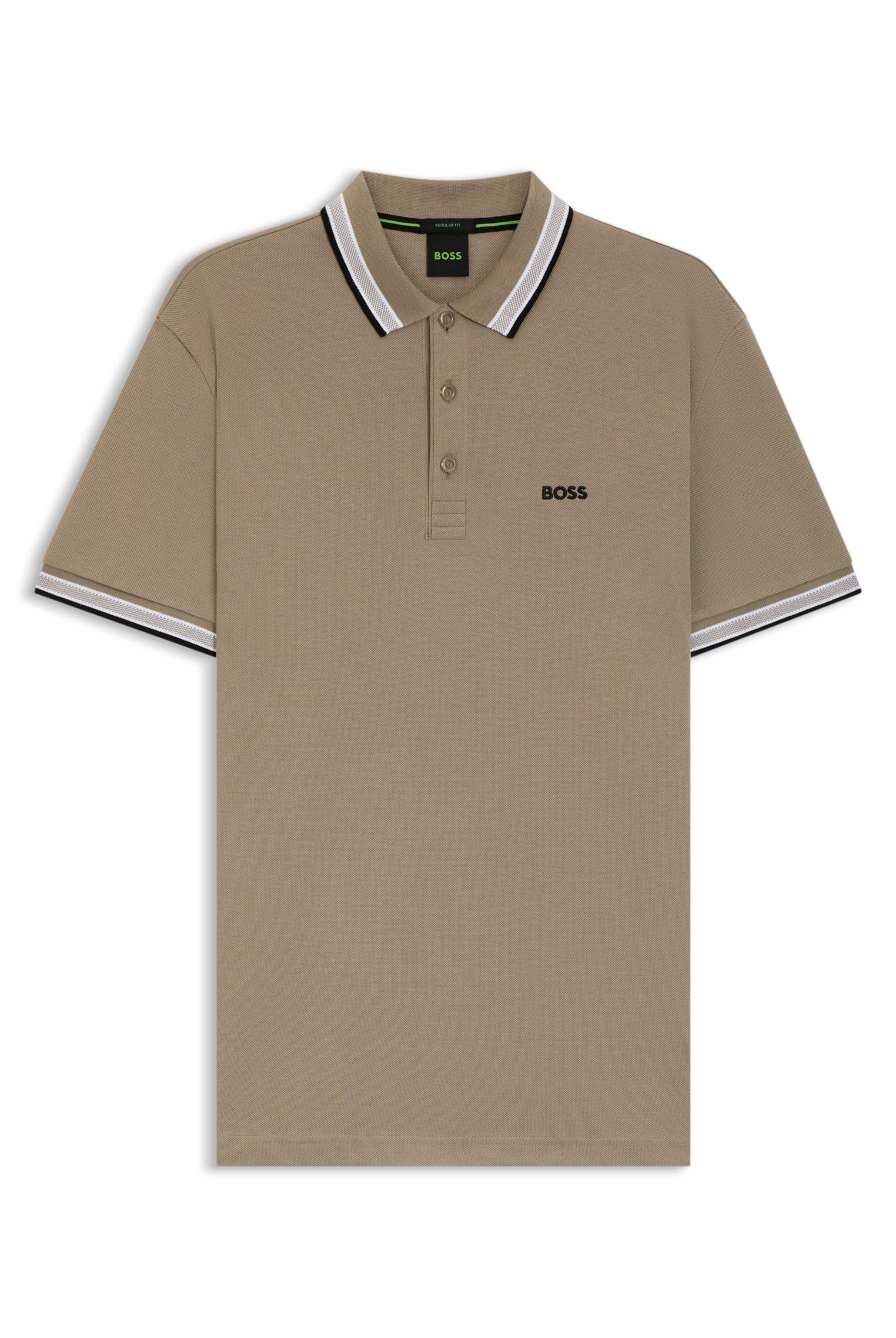 BOSS Mens Paddy Contrast-Logo Paddy Polo Shirt in Cotton piqué