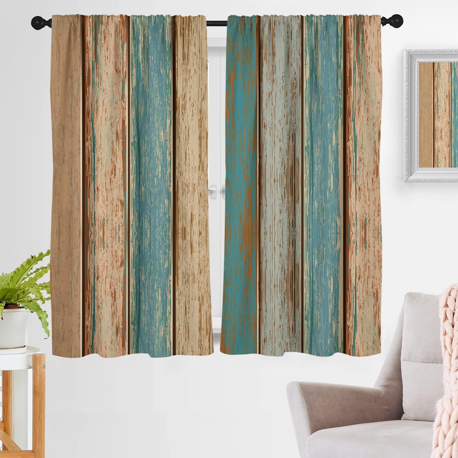 Turquoise Green Living Room Curtains Thick Blue Grey Bedroom Window