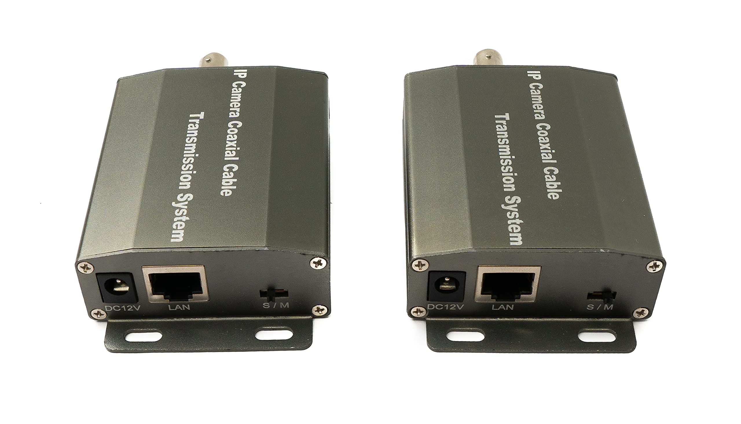 System-S UTP IP Transceiver Set LAN RJ45 zu BNC Koaxialkabel in Schwarz