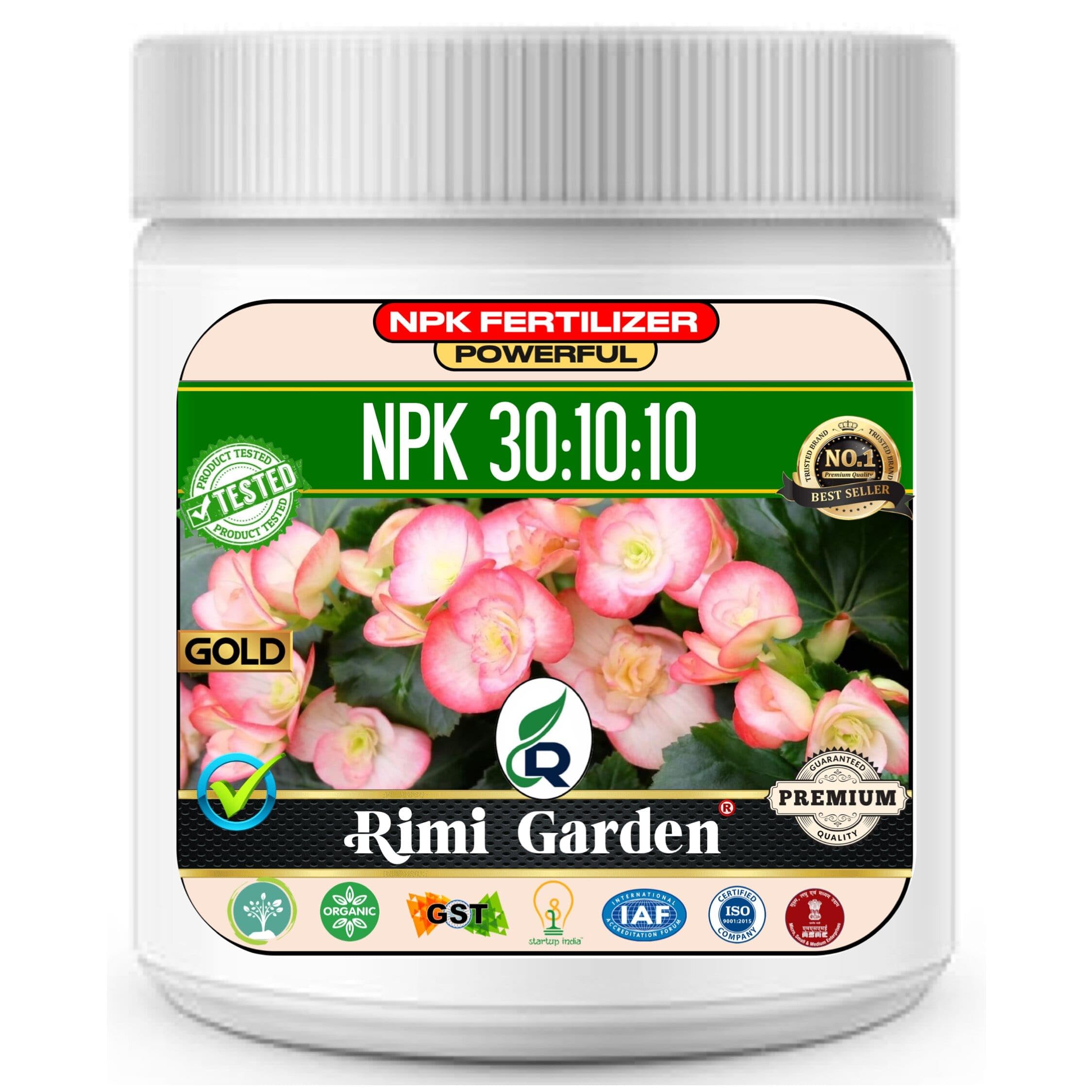 Rimi Garden® NPK 30:10:10, Premium Essential Fertilizer for Plant Growth (900 gm)