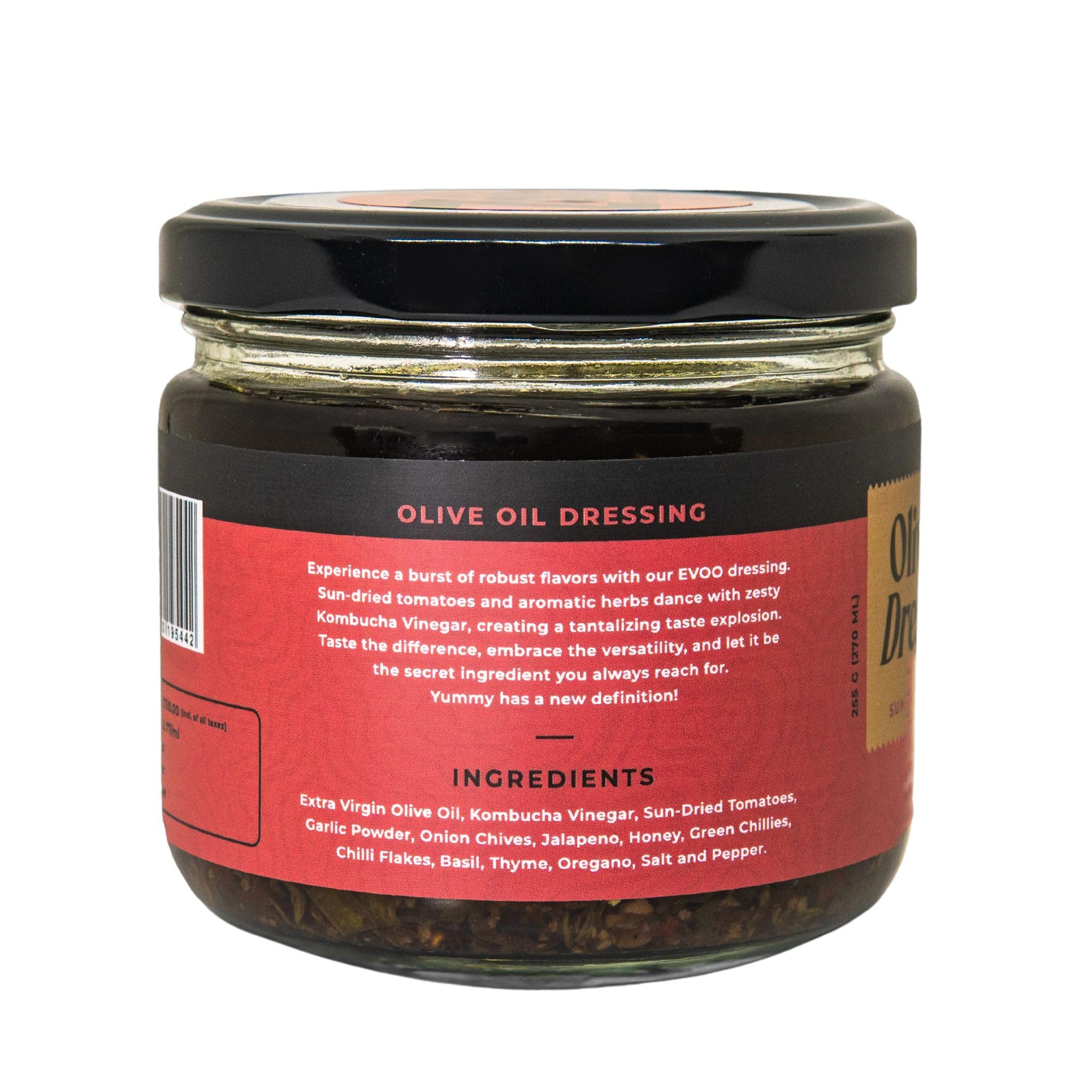 Zoh Olive Oil Dressing with Mixed Herbs & Spices – Extra Virgin Olive Oil, Kombucha Vinegar, Mint, Garlic – Perfect for Salads & Marinades (285 ml) (Sundried Tomato and Basil) 1