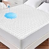 Lunsing Waterproof Queen Mattress Protector, Soft Breathable and Noiseless Queen Size Mattress Pad Cover with 6-18 in Deep Pockets