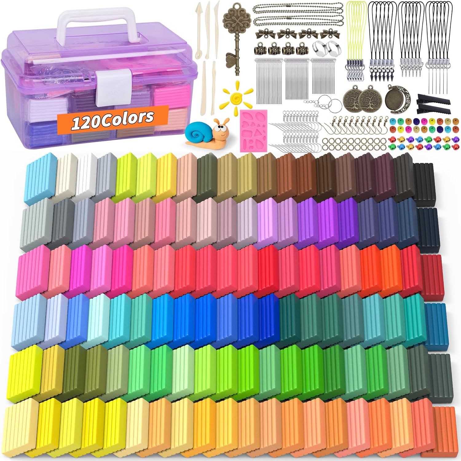 285-Pc Polymer Clay Kit 120 Colors Oven Bake Modeling Clay DIY Starter Set with Tools & Accessories for Kids Beginners