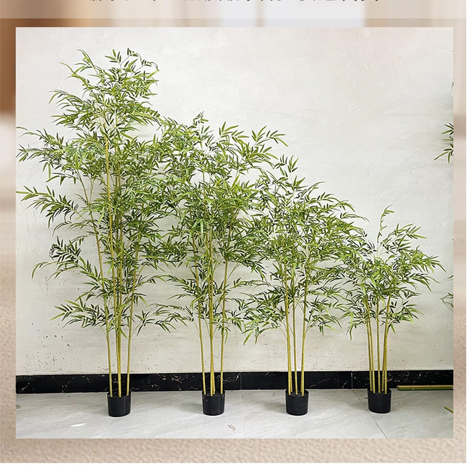 Bambú Árboles Artificiales Planta Artificial de bambú con Troncos y Hojas, 3 4 5 6 ft Árbol de bambú Artificial de simulación para Exterior Interior(14pcs,3.3ft/39.4in/1m)