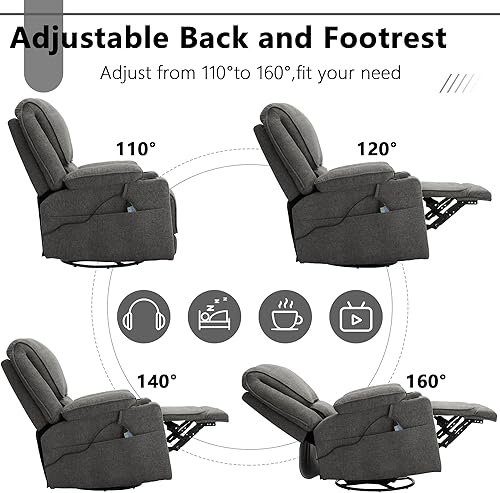 Miniatura 9 de KIGOTY Juego de sofá reclinable para sala de estar, juego de sofá reclinable de 2 piezas, incluye sofá biplaza reclinable doble y silla reclinable