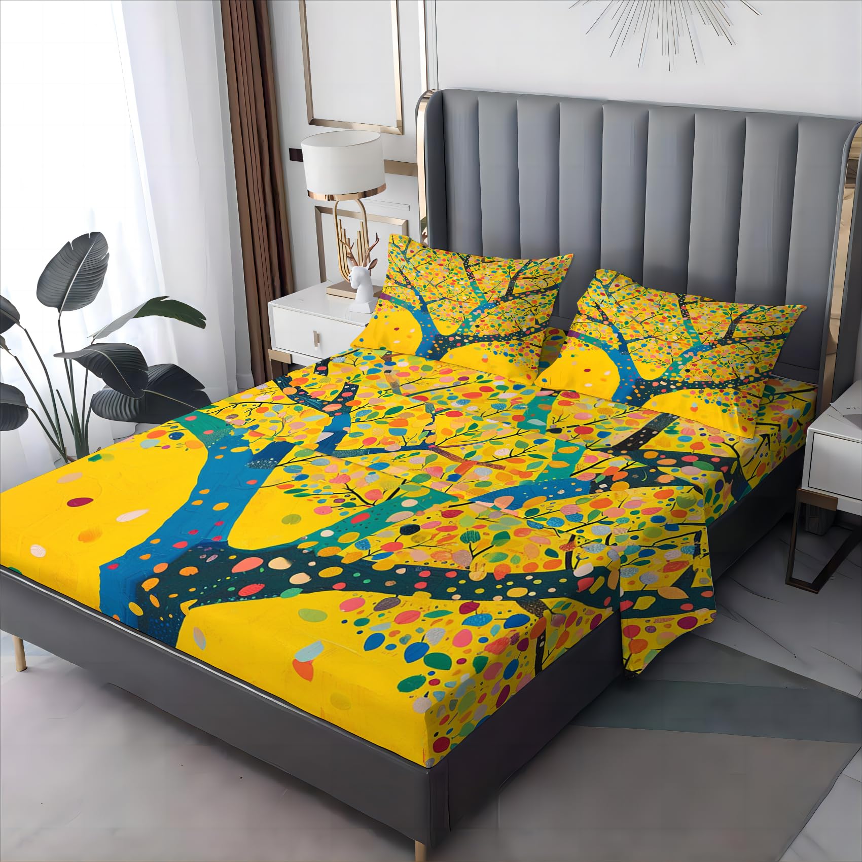 Amazon.com: OmErsa Colorful Forest Queen Size Sheets Set - Soft & Deep ...