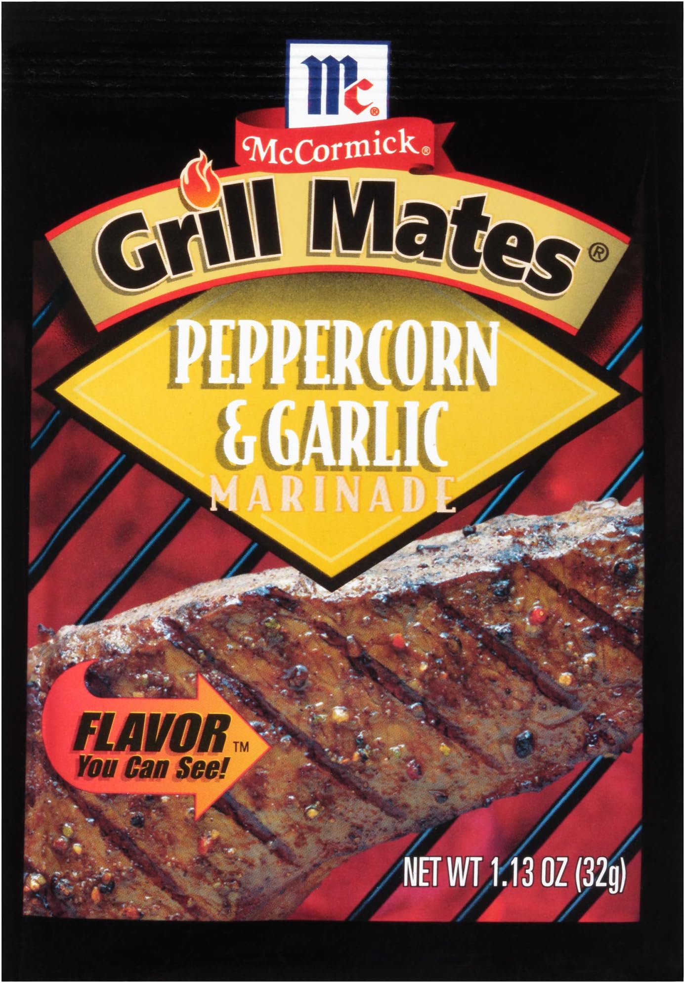 McCormick Grill Mate PEPPERCORN & GARLIC Marinade 1.13oz (3 Packets)