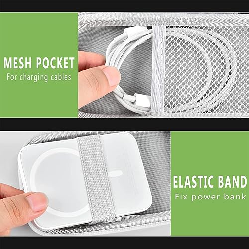 Miniatura 3 de Funda compatible con Apple MagSafe Charger Battery Pack, soporte para cargador magnético Mag Safe para iPhone 12, almacenamiento con correa y