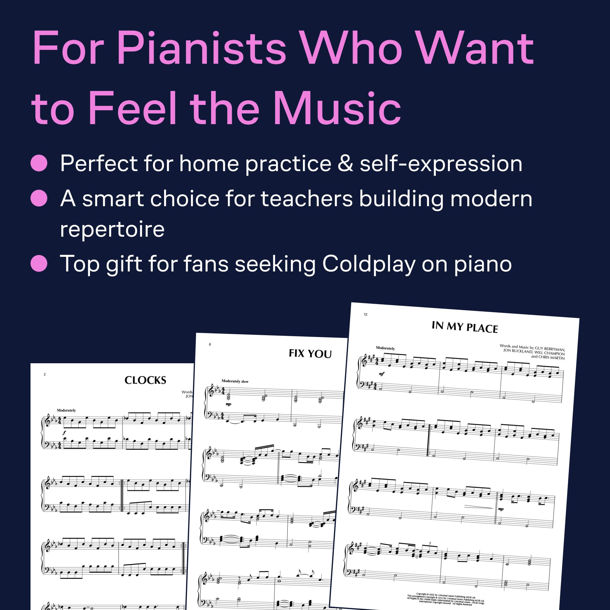 Coldplay For Piano Solo.