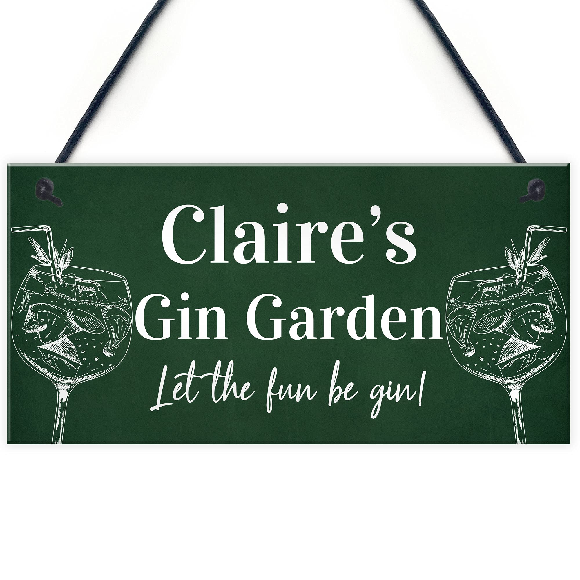 Red Ocean Personalised Gin Garden Signs Home Decor Gifts Novelty Home Bar Alcohol Signs