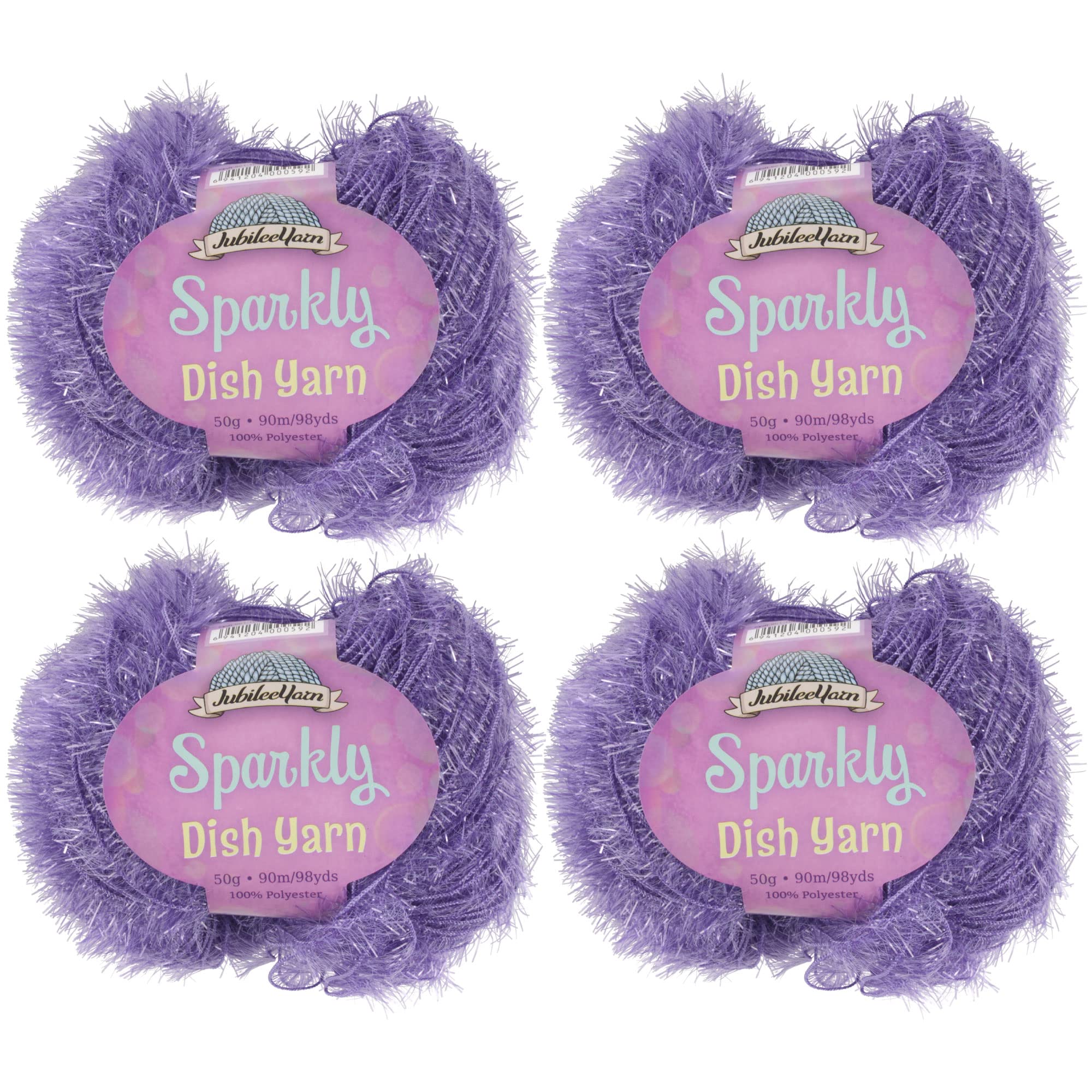 JubileeYarn Sparkle Dish Scrubby Yarn - Worsted Weight - 50g/Skein - 106 Purple - 4 Skeins — image 1