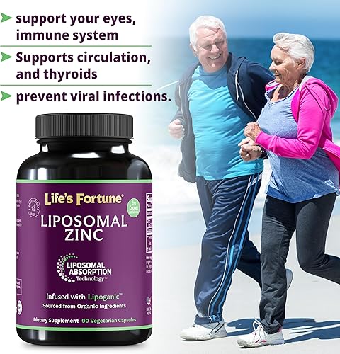 Suplemento liposomal de zinc con cobre, apoyo inmunológico, metabolismo y salud de la piel | Vitaminas de citrato de zinc puro de alta potencia para