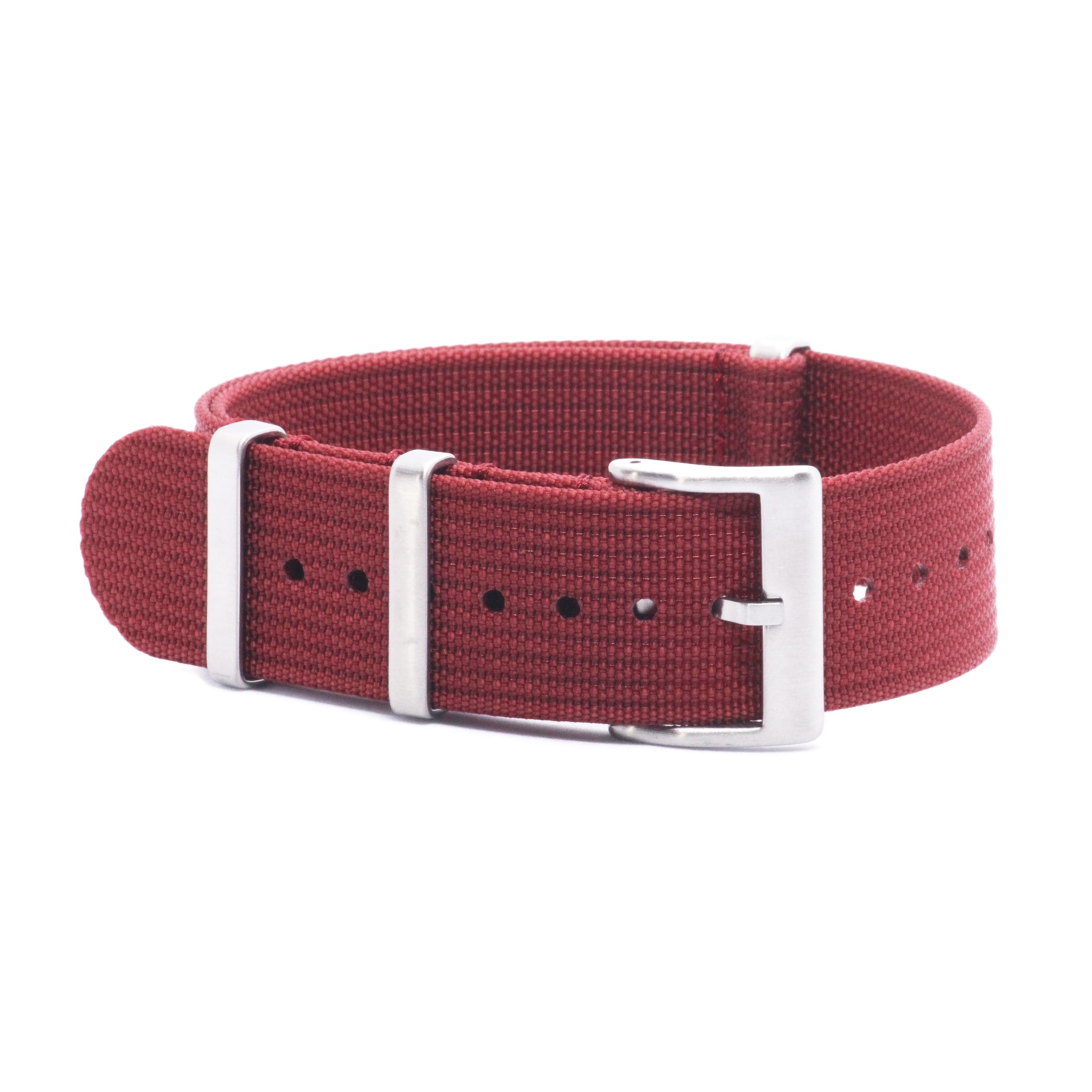 WAMD Ribbed Nylon Fabric NATO Watch Straps/Bands - Choice of Colour & Width (Maroon, 18 mm) (B0CFVLLKHX) Amazon Price History, Amazon Price Tracker