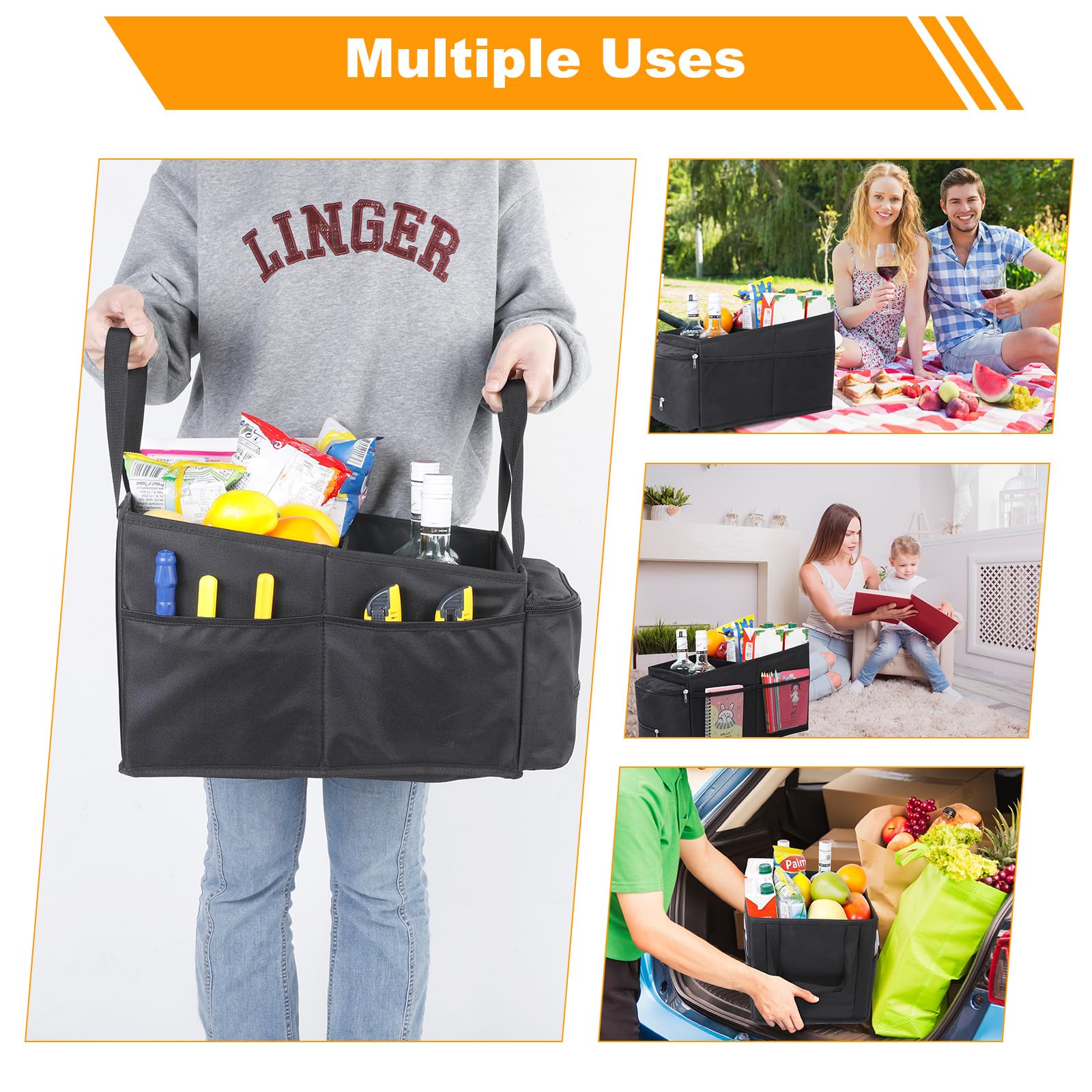 Cozary Organizer samochodowy dla dzieci, na zabawki, książki, przekąski, organizer na tylne siedzenie dla dzieci, z uchwytami na kubki i kieszeniami z siatki, składany organizer na tylne siedzenie