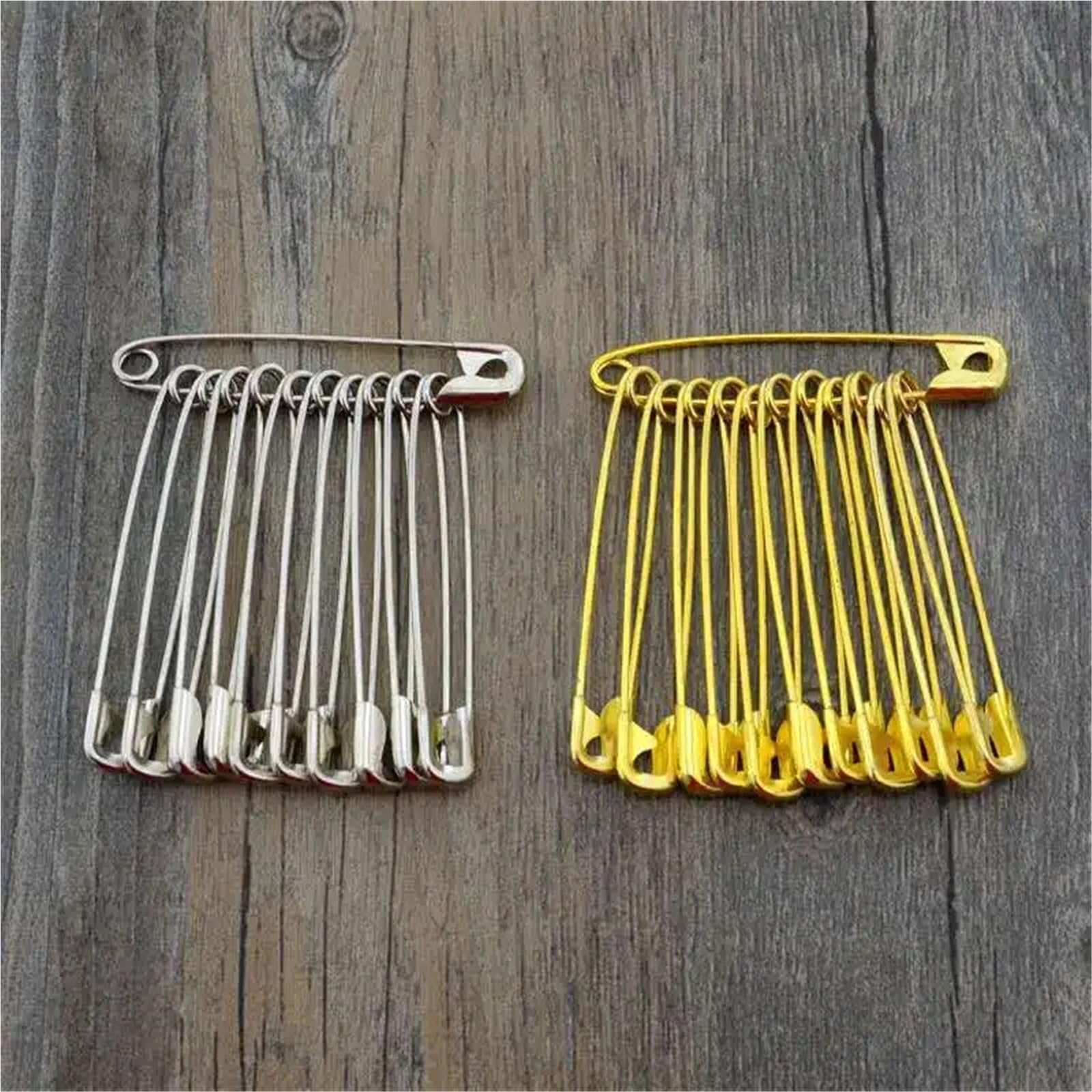 Sicherheitsnadeln, Edelstahl-Brosche, Schmuck, kleine Sicherheitsnadeln, Brosche zum Basteln (goldfarben, 55 mm Länge, 1000 Stück)