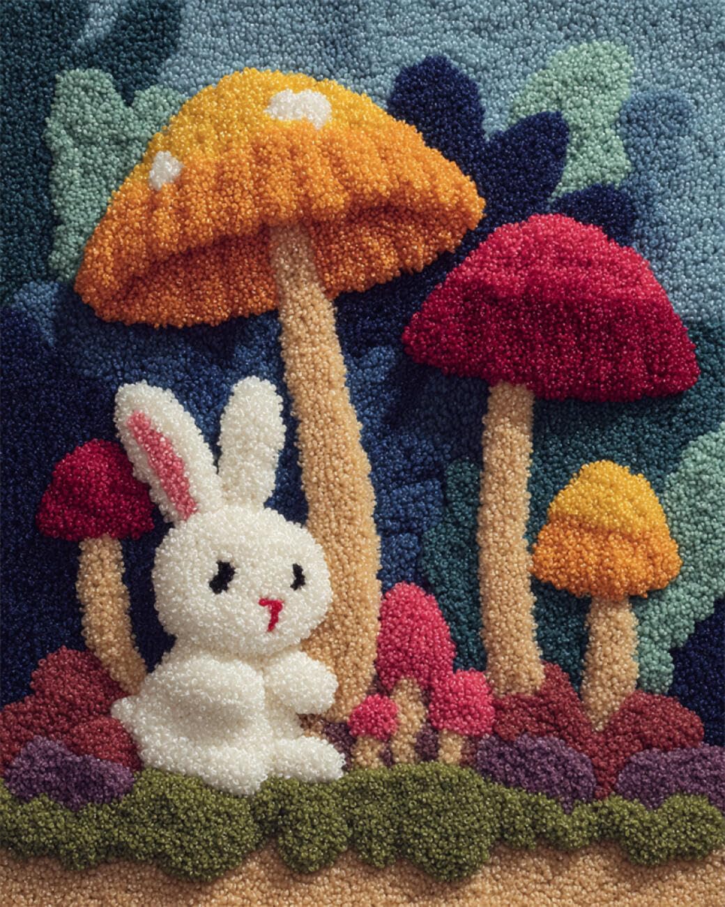 AxiangziK Animal DIY Latch Hook Kits for Adults Cartoon Rabbit Latch Hook Kits for Beginners，Seniors，3D DIY Enthusiasts Rug Making Set 20x15in