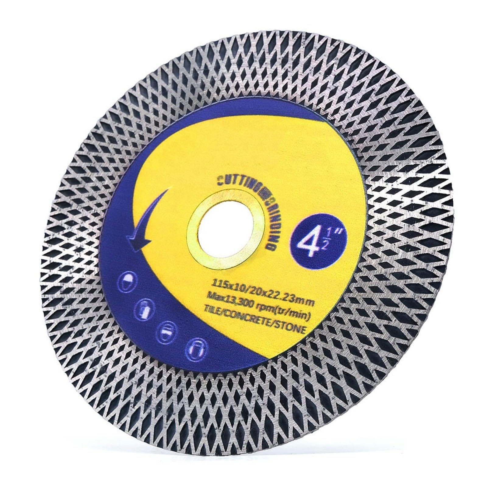 Disco De Corte De Azulejos De Diamante De 4,5 "y 115mm, Disco Abrasivo De Diamante De Cerámica De Porcelana, Hoja De Sierra De Corte En Seco Y Húmedo Para Mármol, 1 Unidad,5 Piezas