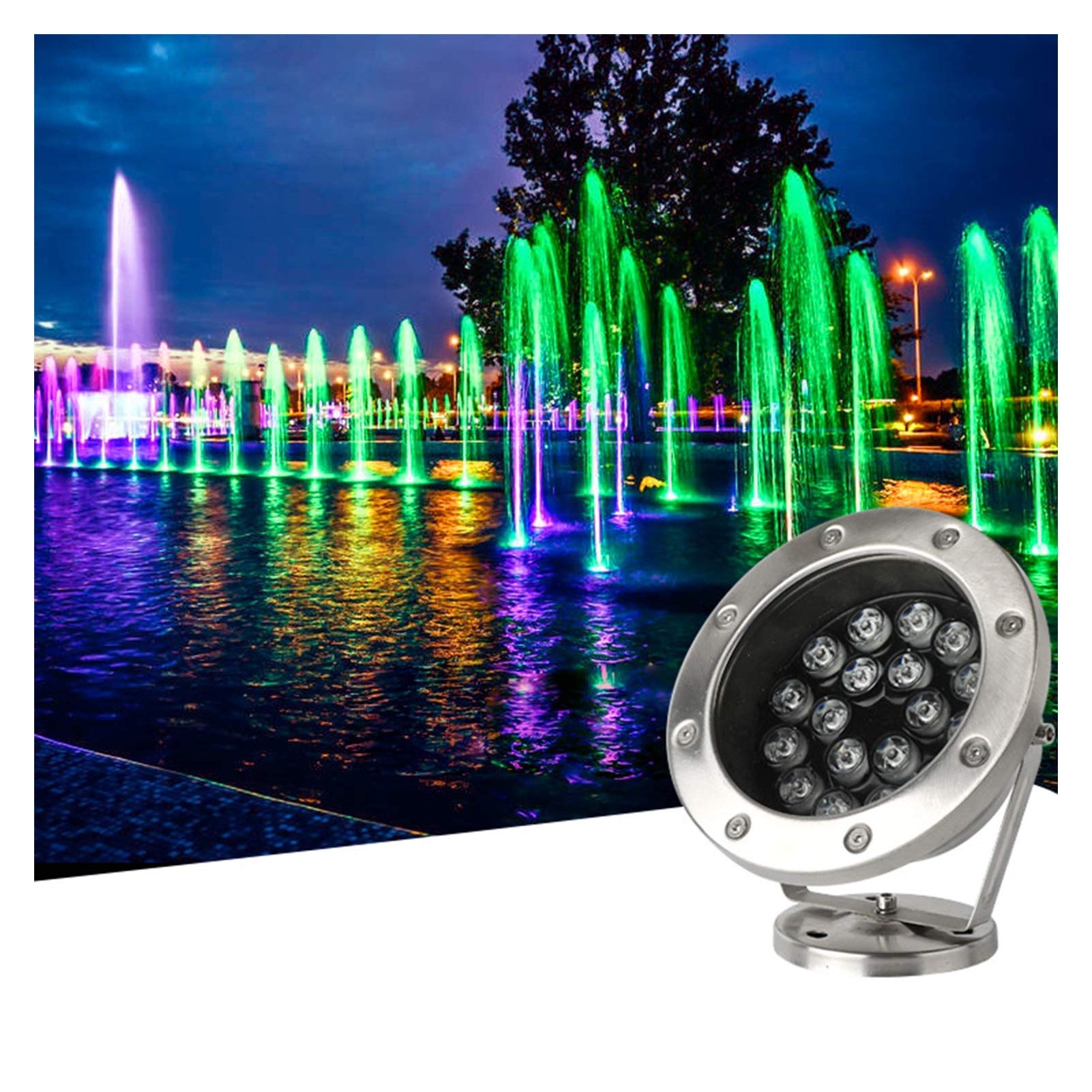 LED Teichlicht IP68 Wasserdicht 24V Unterwasserscheinwerfer Aus Edelstahl Pooldekoration Unterwasserbeleuchtung Benutzt Für Brunnen, Schwimmbad, Niederspannungsschutz