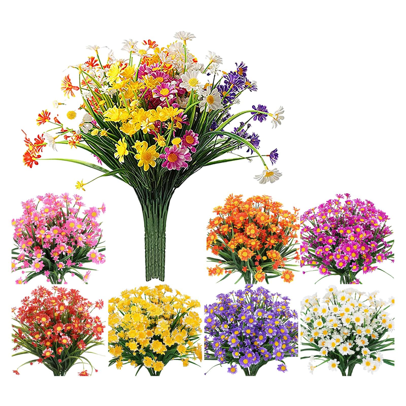 Fiori artificiali, bouquet finti in plastica, fiori artificiali decorativi per interni ed esterni, giardino, portico, finestra, decorazione, matrimonio, festa, prato