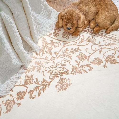 Miniatura 245 de jinchan Alfombra de Área 2x3 pies Alfombra Vintage de Entrada Lavable Bohemia Tapete Interior para Puerta Medallón Floral Tapete Pequeño para Puerta