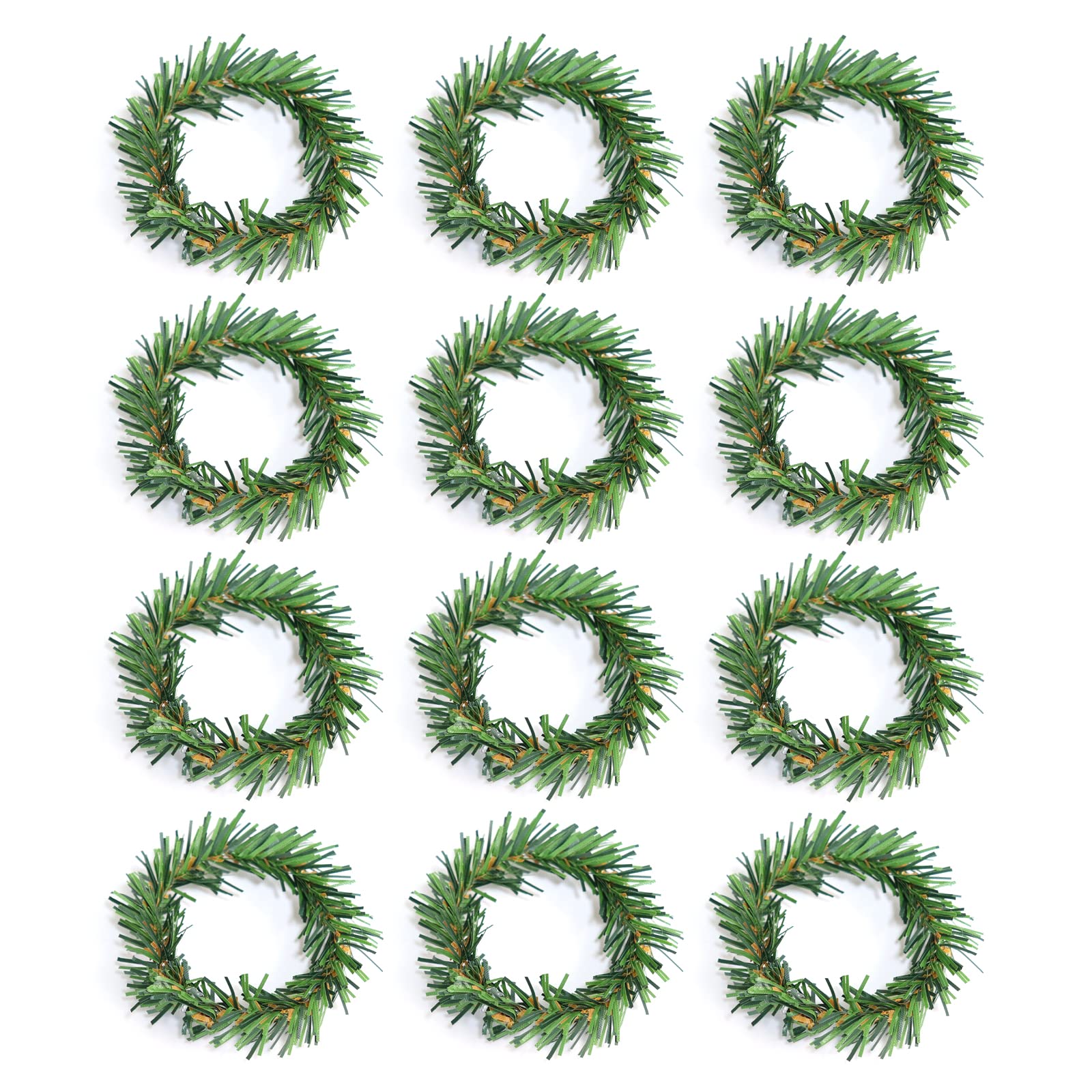 12PCS Christmas Candle Rings, Christmas Napkin Ring, Christmas Candle Garland, Artificial Pine Needles Candle Wreaths, Small Wreath Candle Ring, Decorative Hanging Ornaments(#1)