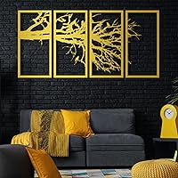 Vista 1 de Arte de pared de metal árbol de la vida, decoración de pared de metal árbol de la vida, arte de pared de metal para árbol genealógico, decoración