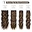 REECHO Hair Extensions, 4PCS Clip in Hair Extensions HE001 Natural Soft Synthetic Hairpieces for Women, Brown with Honey Blonde Highlights