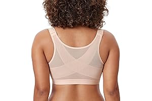 Natrelax Butterfly Embroidery Front Closure Wireless Bra