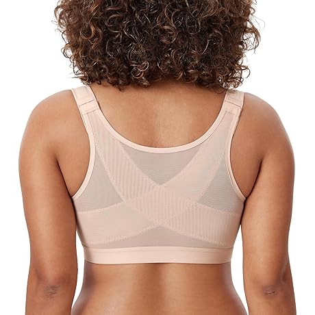 Natrelax Butterfly Embroidery Front Closure Wireless Bra