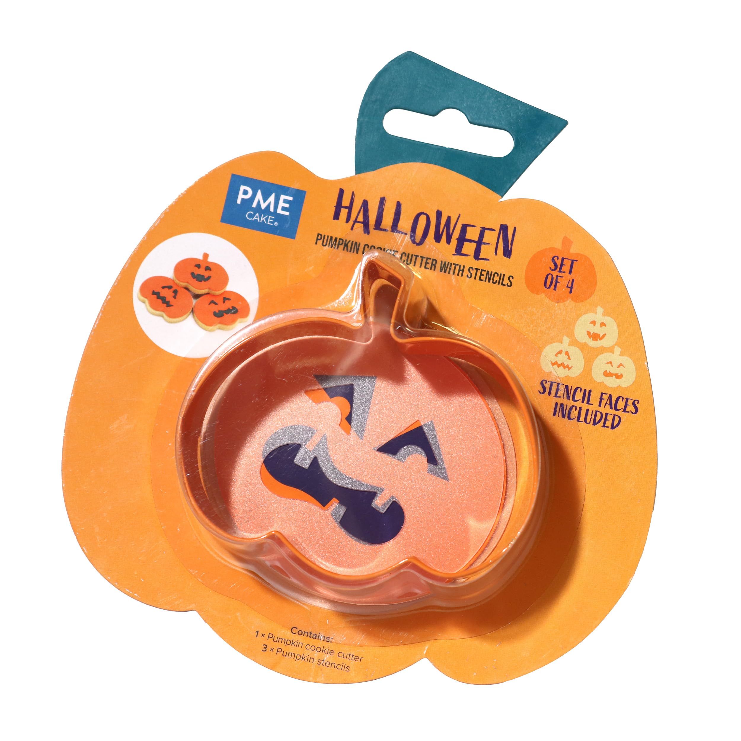 PME Halloween Cookie Cutter with Stencils, Pumpkin, 371-pink