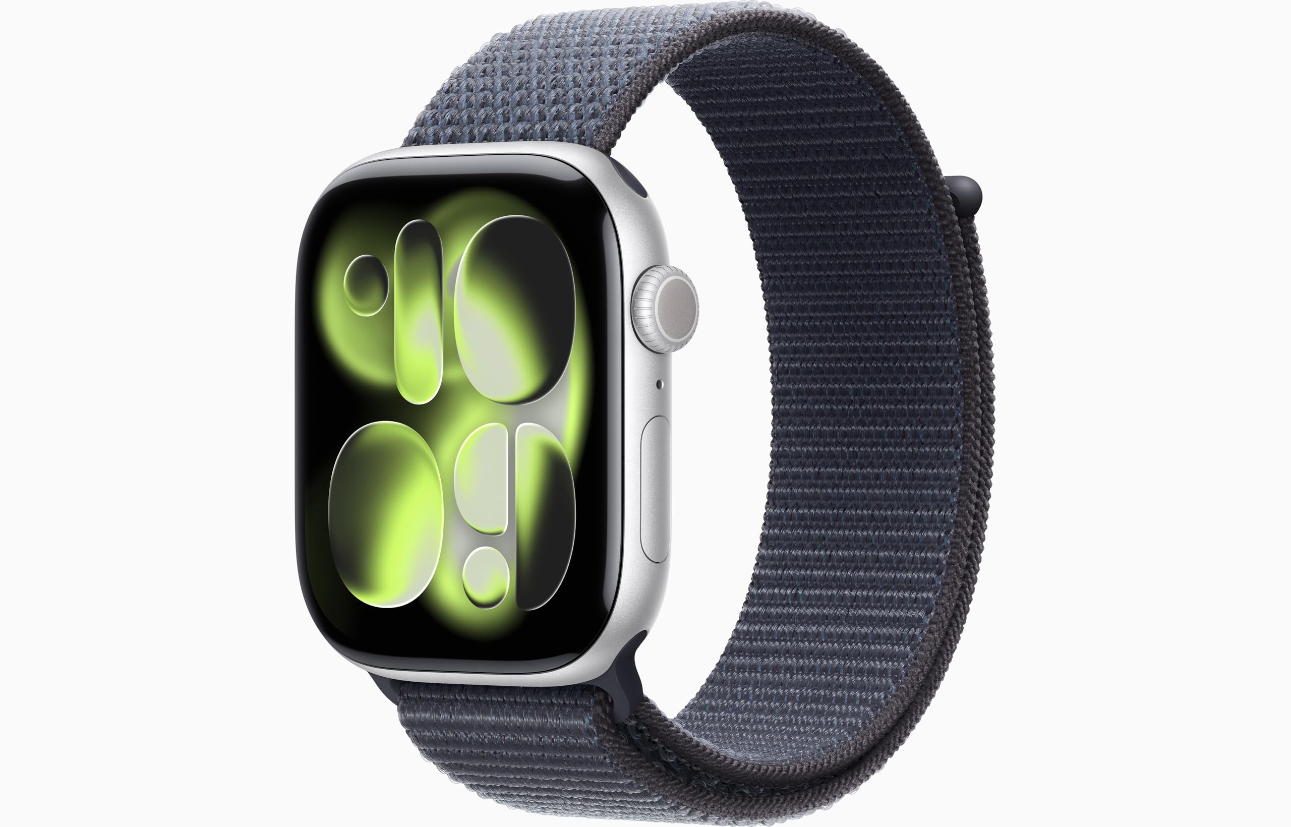 Apple Watch Series 11 [GPS + Cellular, 46mm] Silver Aluminum Case with Anchor Blue Sport Loop Band, One Size (Renewed)
