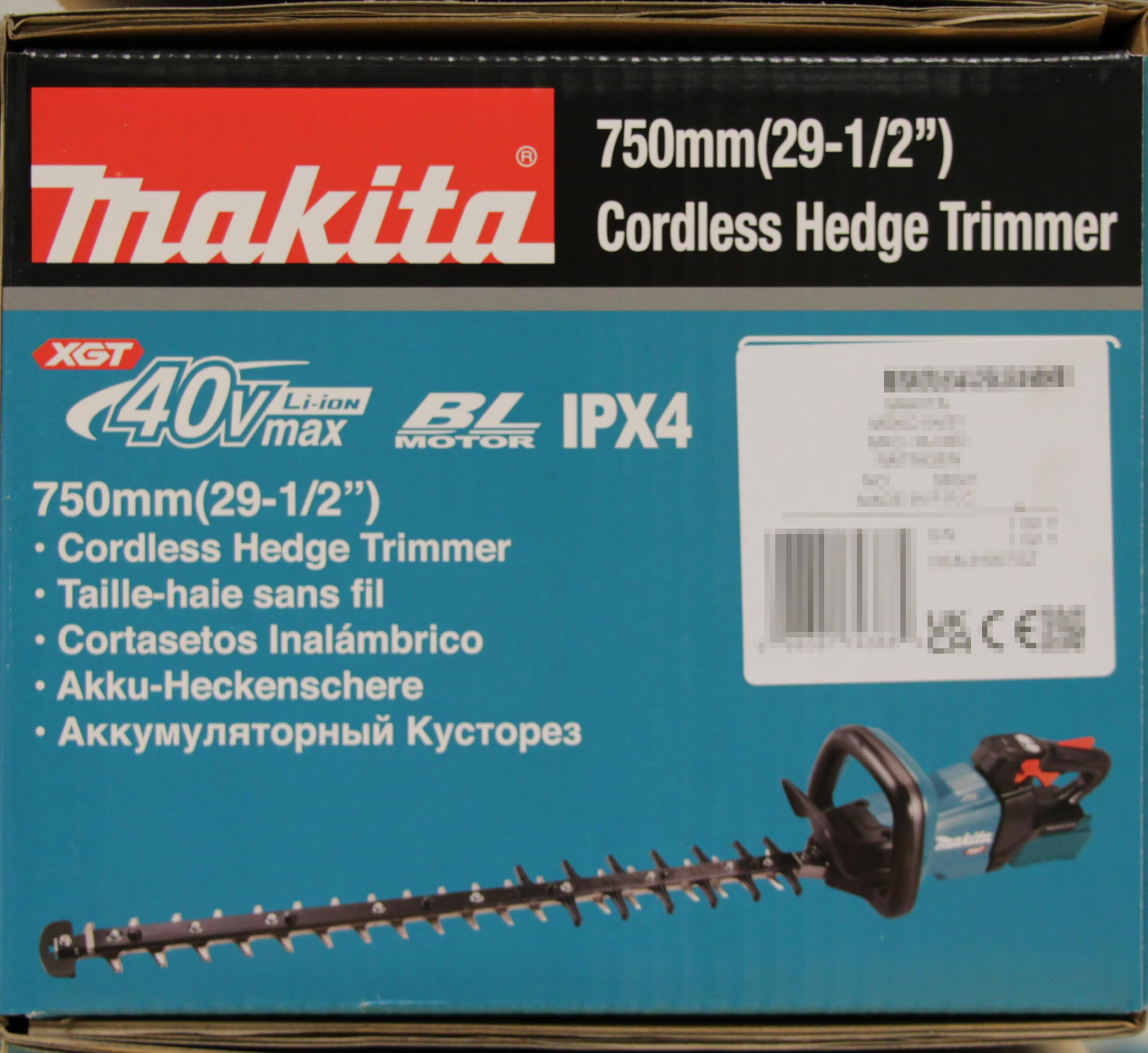 Makita UH007GZ 40V Max Li-Ion XGT Brushless 75cm Tagliasiepi - Batterie e caricabatterie non inclusi