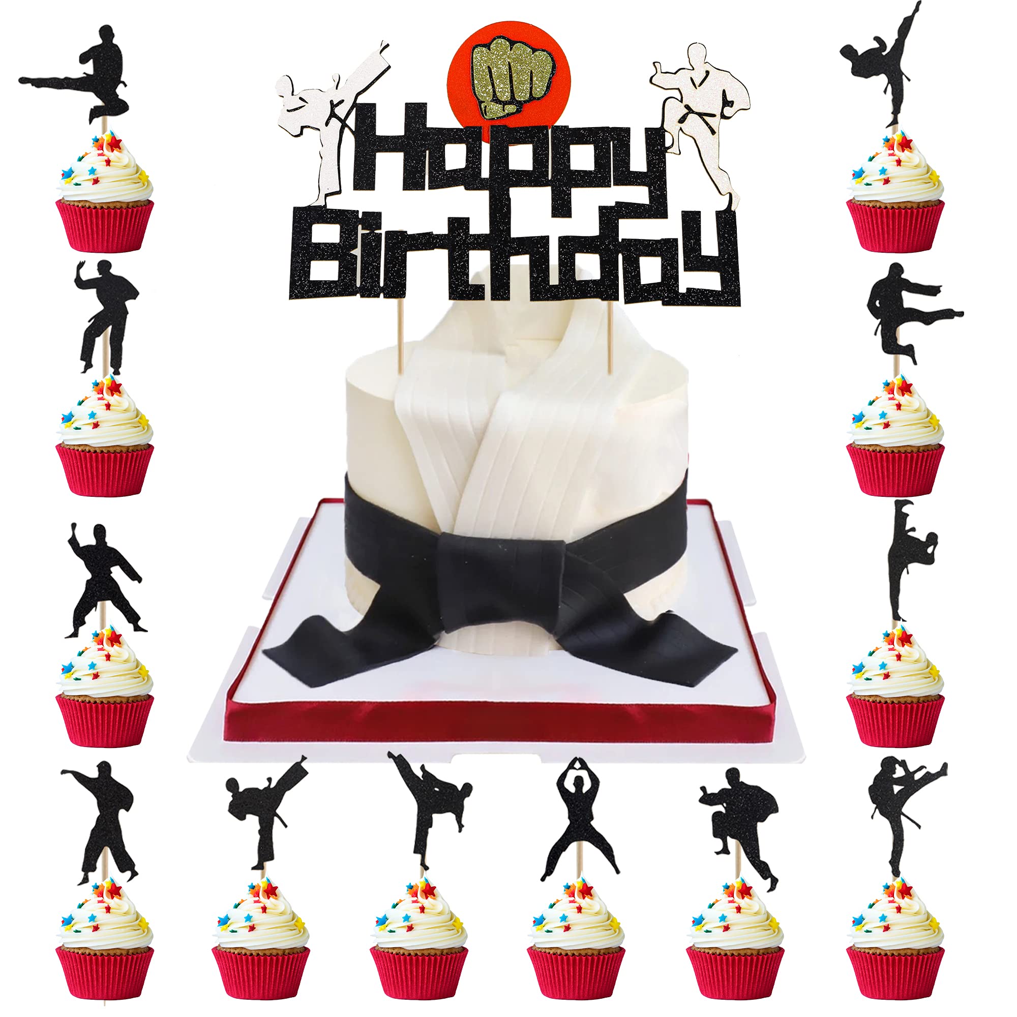 Buy 49PCS Karate Cake Topper Kits with 1PC Happy Birthday and 48PCS