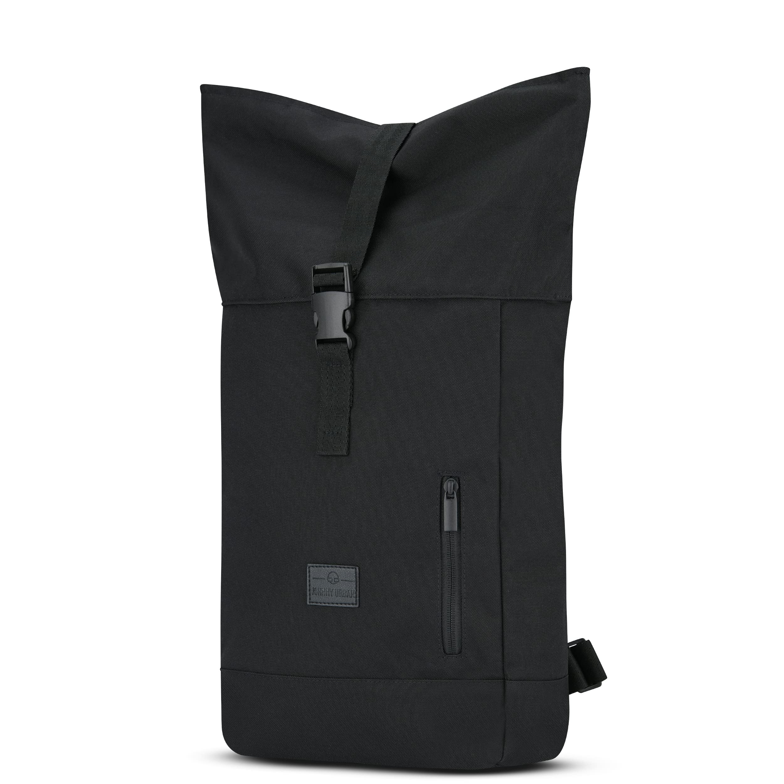 Johnny Urban Plecak damski i męski mały – Robin Small – mały rolltop Daypack z kieszenią na laptopa 12 cali – plecak dzienny na uczelnię City Business – odporny na działanie wody, czarny, jeden rozmiar