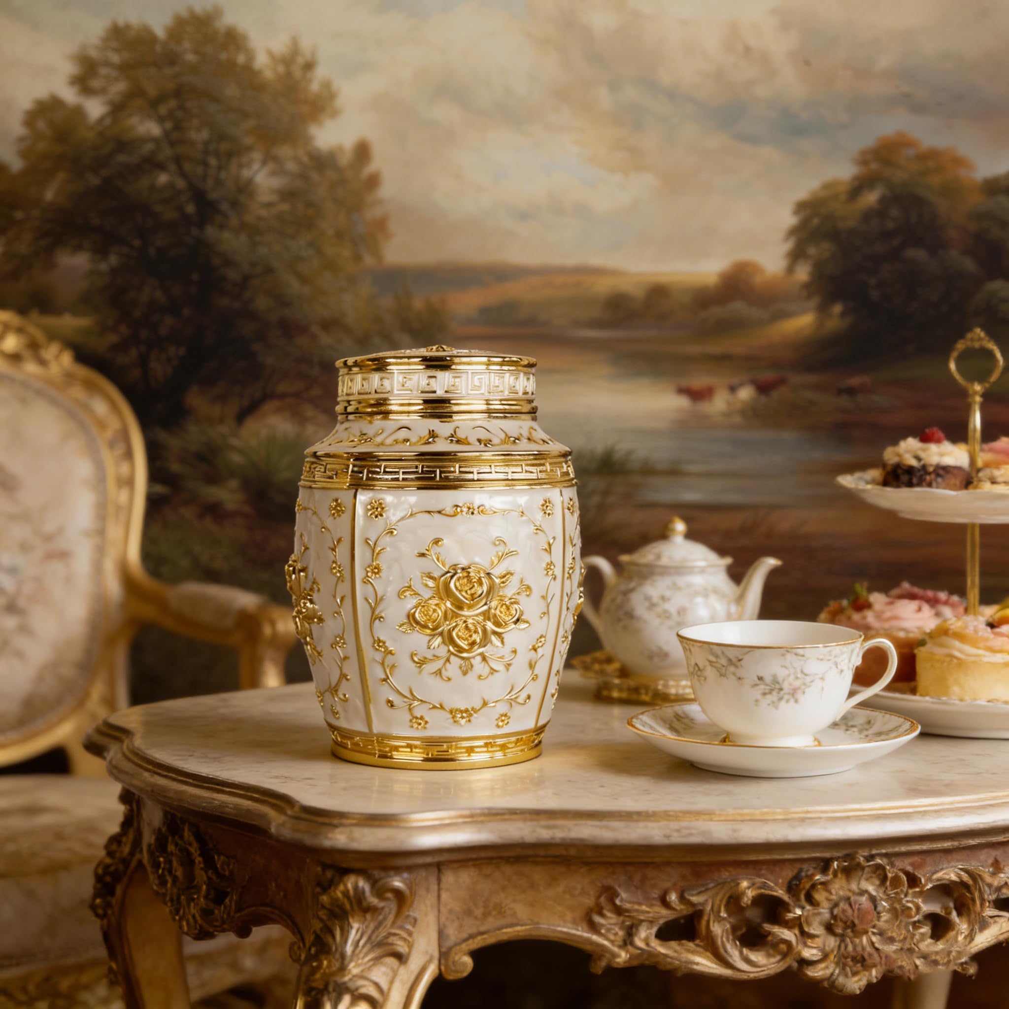 Pojemnik na herbatę w stylu vintage – hermetyczne przechowywanie w stylu chińskim z wytłoczonym wzorem róży, idealny dla miłośników herbaty, wystrój domu, prezenty na święta i Dzień Nauczyciela