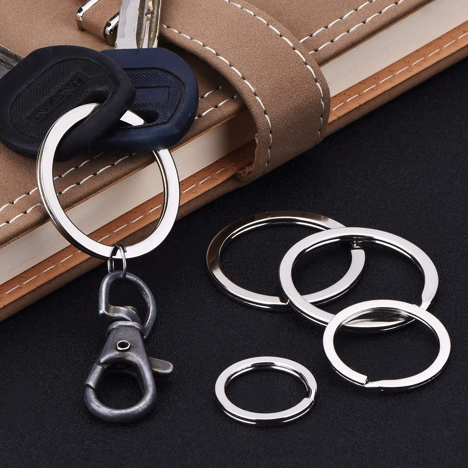 Amazon.co.jp: 【AIXUAN】フラットキーリング シルバー金属キーリング