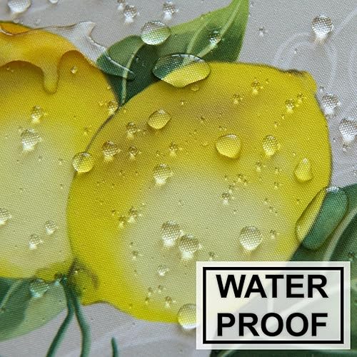 Miniatura 2 de Mantel de limón amarillo con fondo gris claro, 60 x 102 pulgadas, mantel impermeable de limonada, manteles lavables con estampado de limones,
